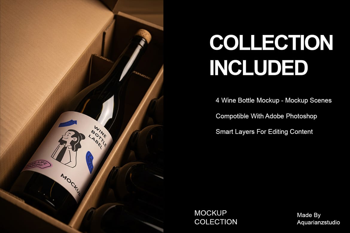 Wine Bottle Mockup