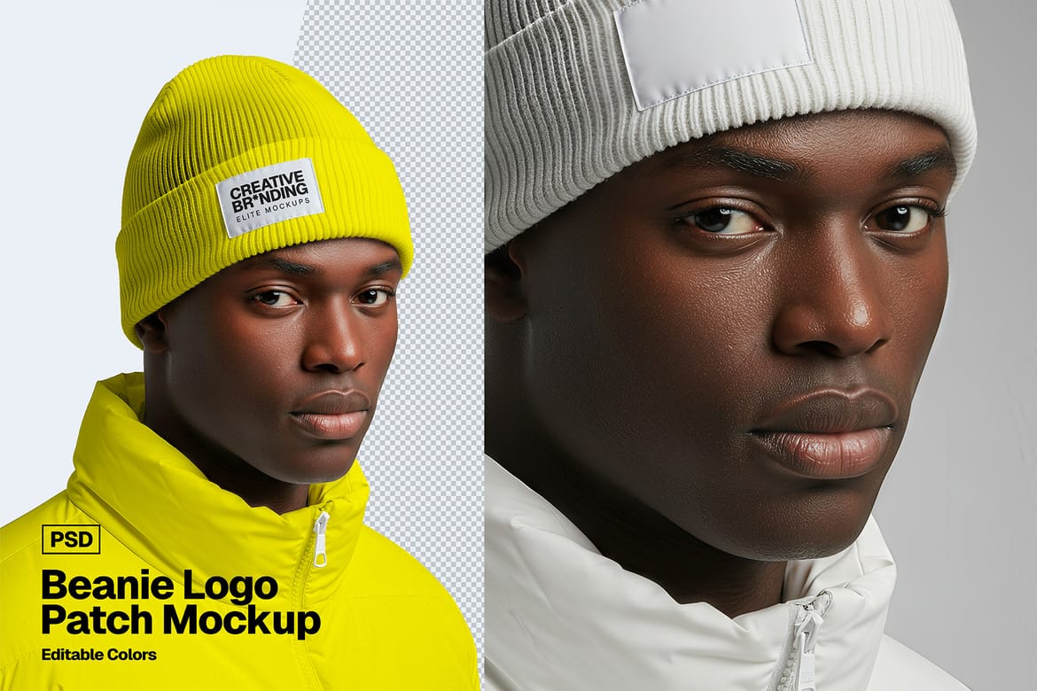 Beanie Logo Patch Mockup