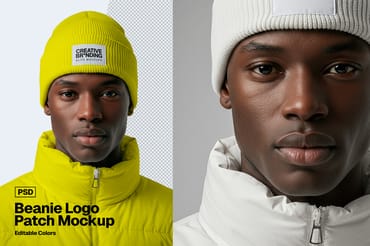 Beanie Logo Patch Mockup