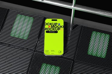 Modern Smartphone Mockup Metal Floor
