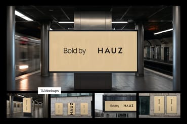 Bold architectural billboard & poster mockups