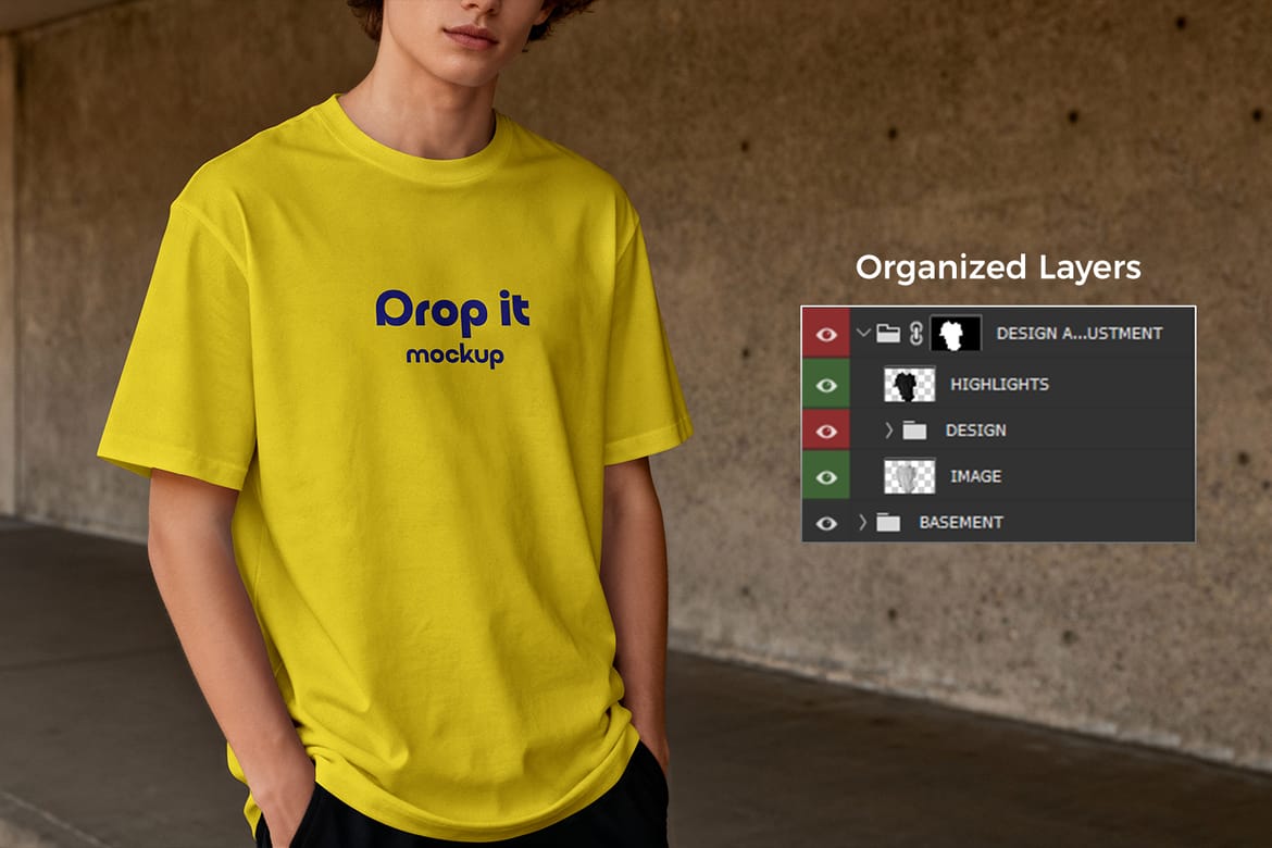 Urban Streetwear T-Shirt Mockup Set