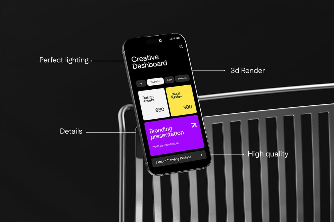 Modern iPhone 16 Pro Max Mockup
