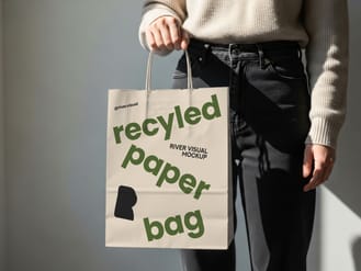 Recycled Paper Bag Free mockup