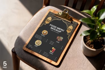 Clipboard Menu Mockup