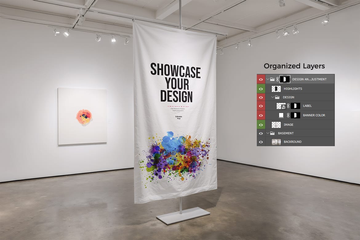Indoor Hanging Banner Mockup