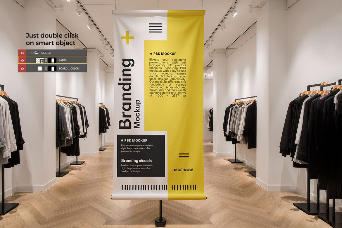 Indoor Hanging Banner Mockup