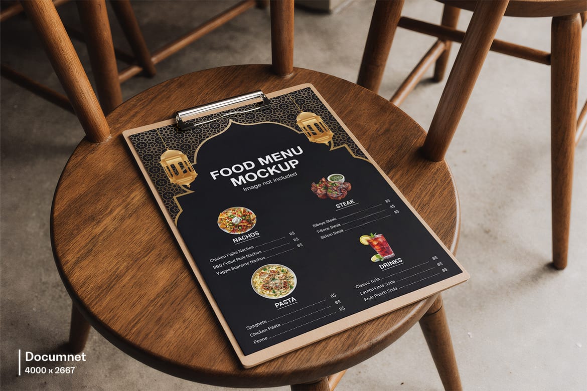 Clipboard Menu Mockup