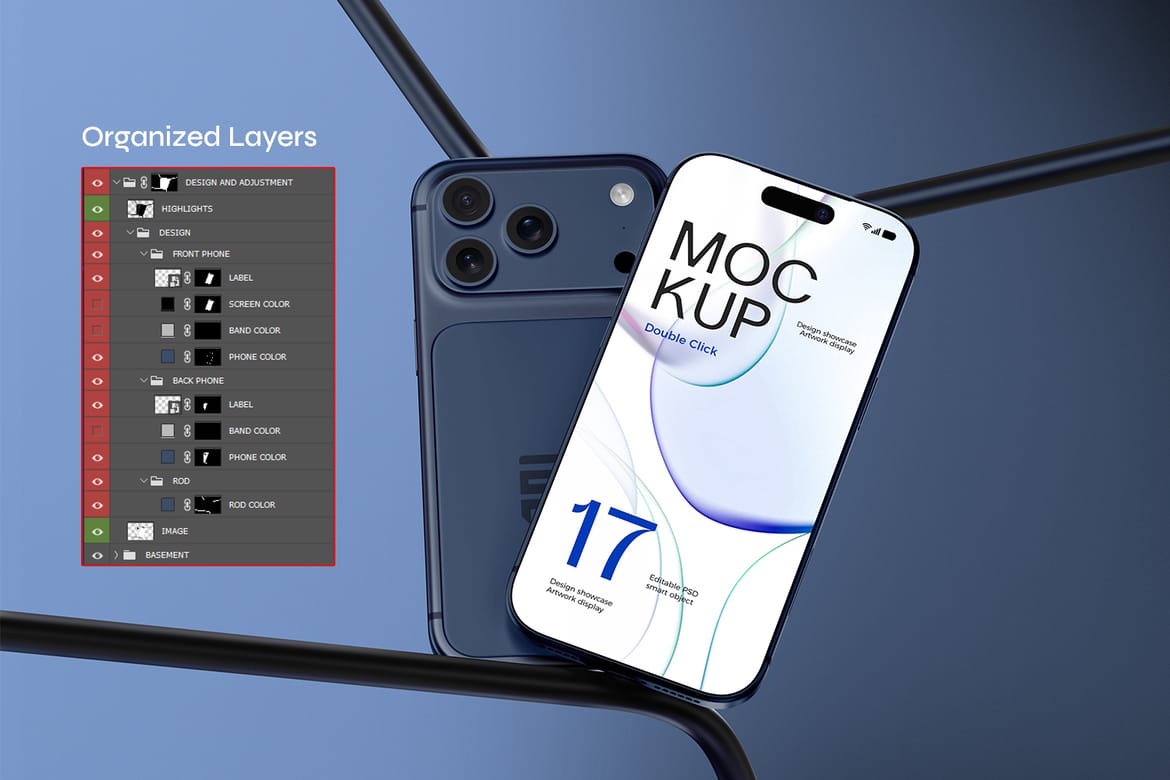 Industrial Modern iPhone 17 Pro Mockup