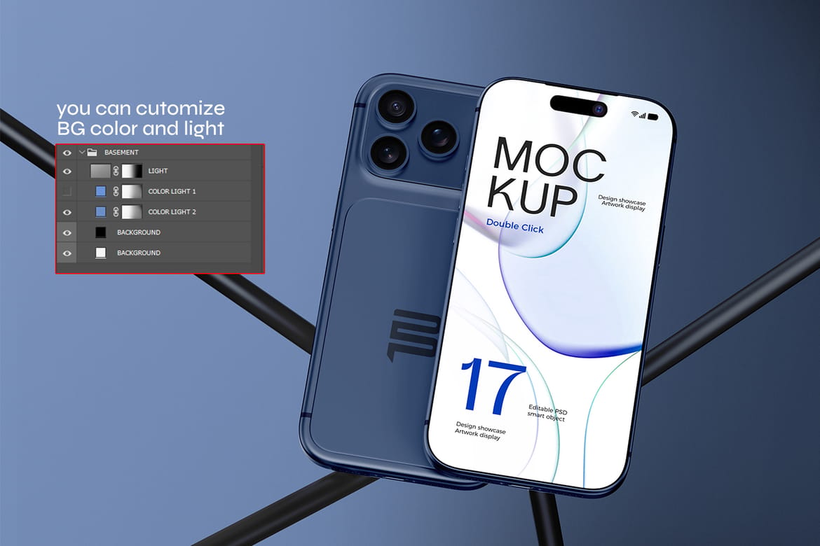 Industrial Modern iPhone 17 Pro Mockup