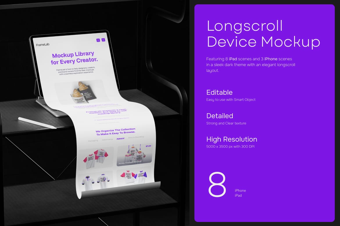 Longscroll Device Mockup – Mobile Display