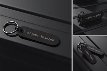 Leather Keychain Tag Mockup