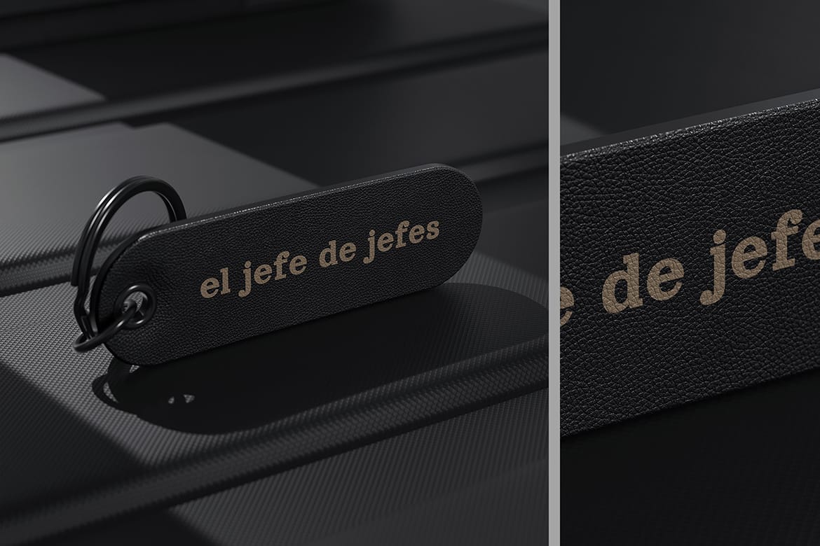 Leather Keychain Tag Mockup
