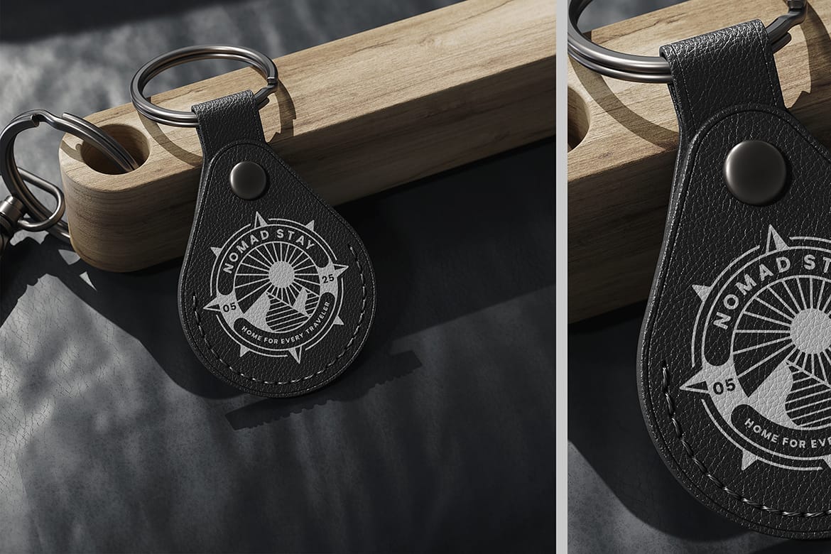 Leather Key Holder with Ring Mockup