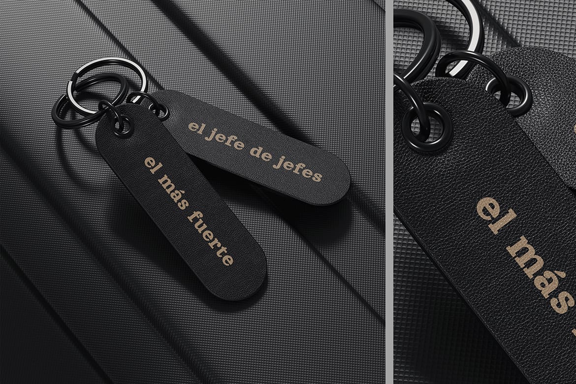 Leather Keychain Tag Mockup