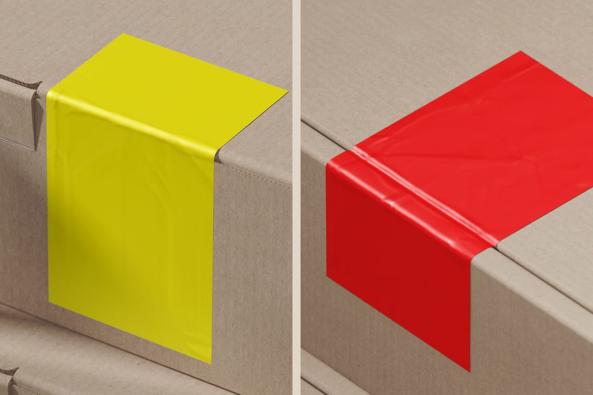 Corner Box Sticker Mockup