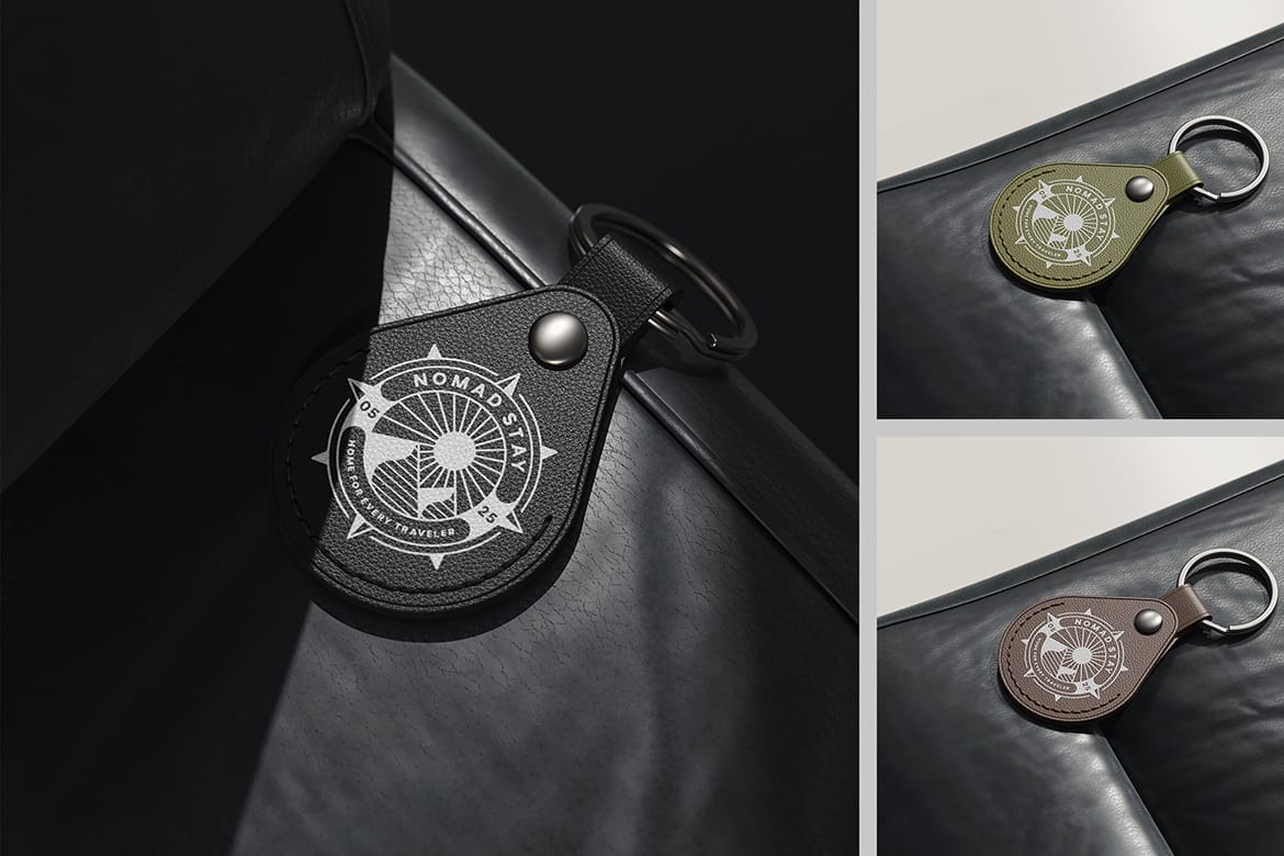 Leather Key Holder with Ring Mockup