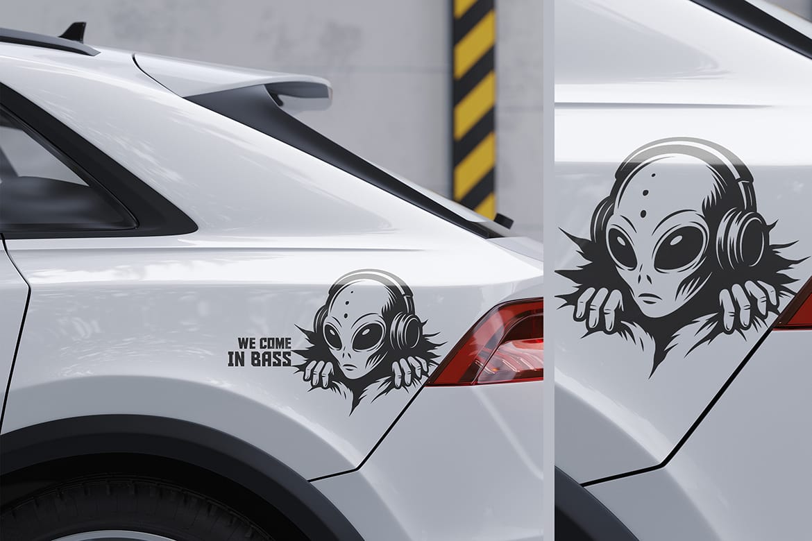 Car Sticker Mockup