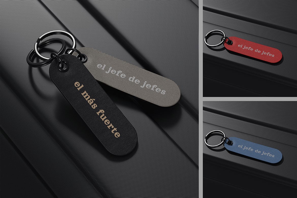 Leather Keychain Tag Mockup