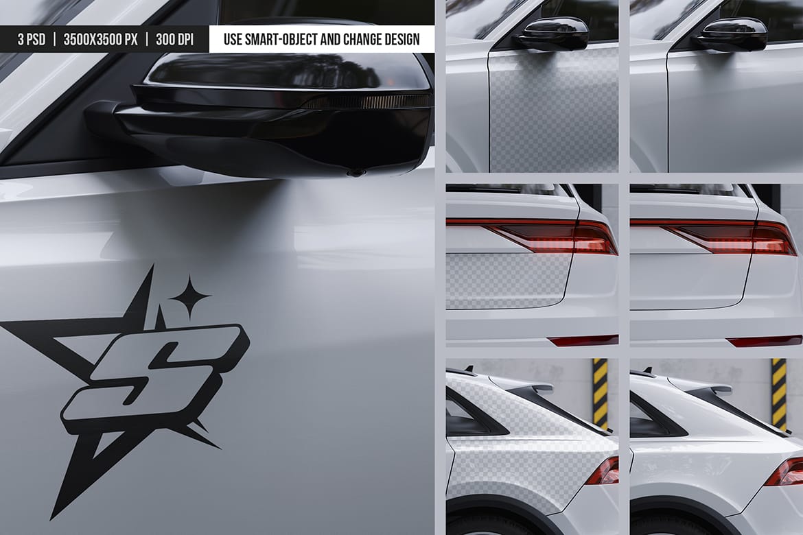 Car Sticker Mockup