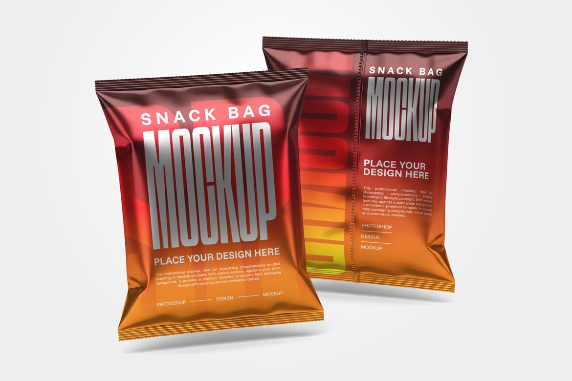 Glossy Snack Bag Mockup