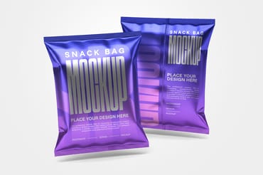 Glossy Snack Bag Mockup