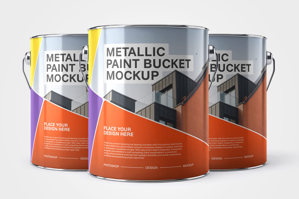 Metallic Paint Bucket Mockup