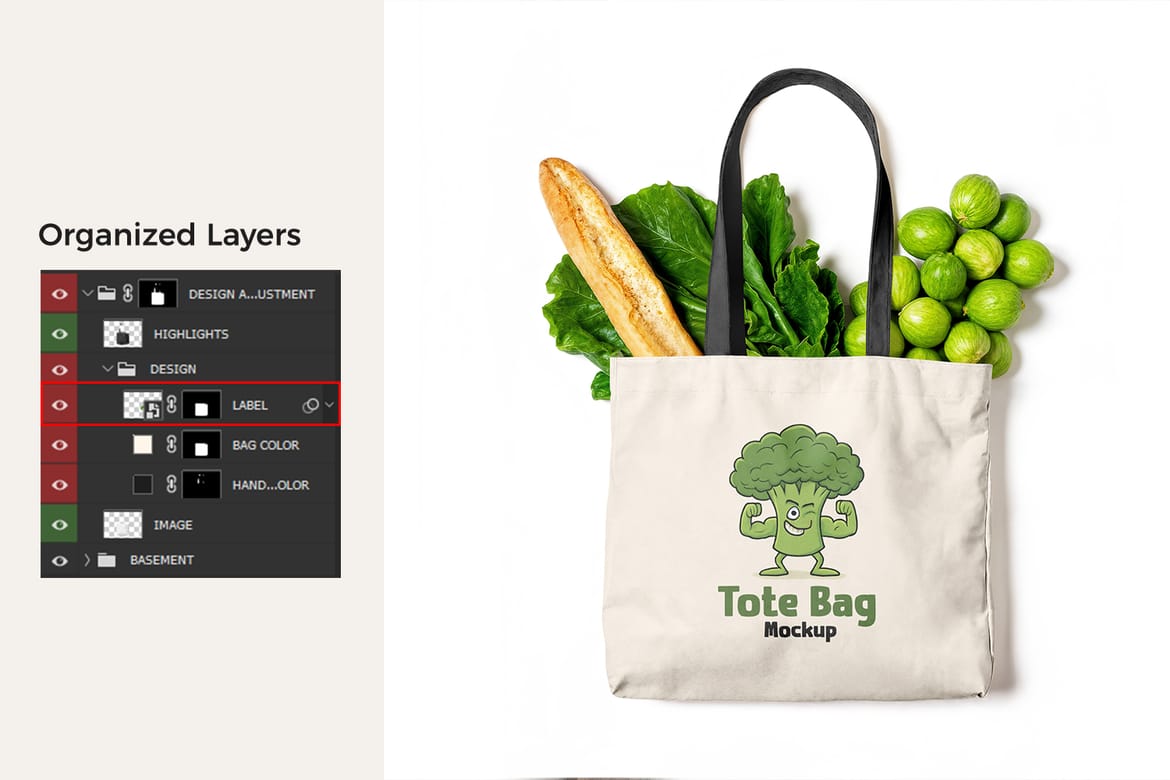 Grocery Tote Bag Mockup