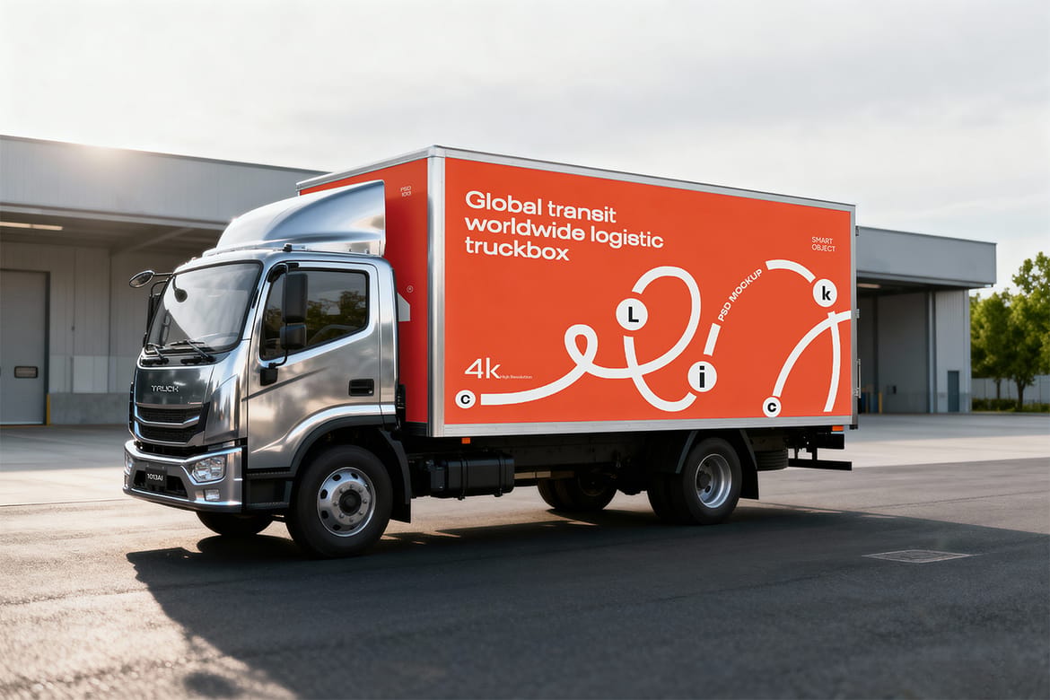 Box Truck Branding Mockup