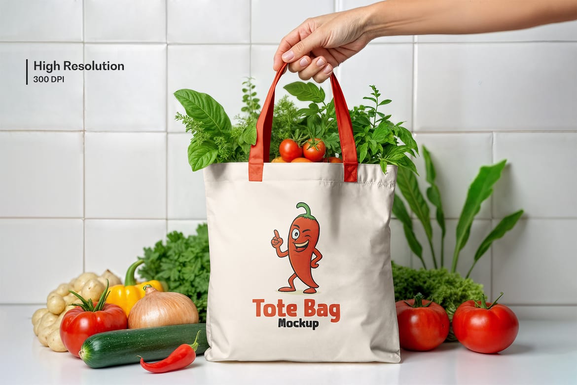 Grocery Tote Bag Mockup