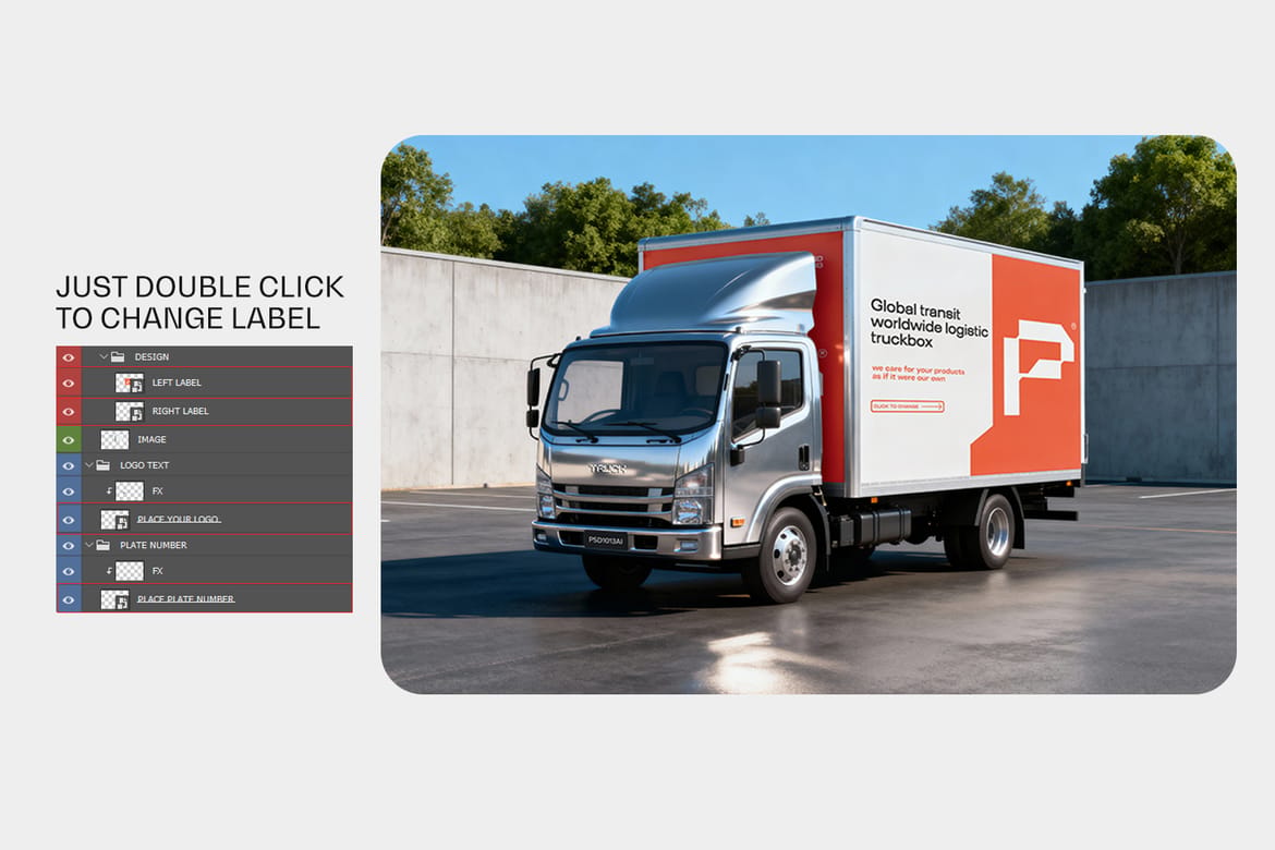 Box Truck Branding Mockup