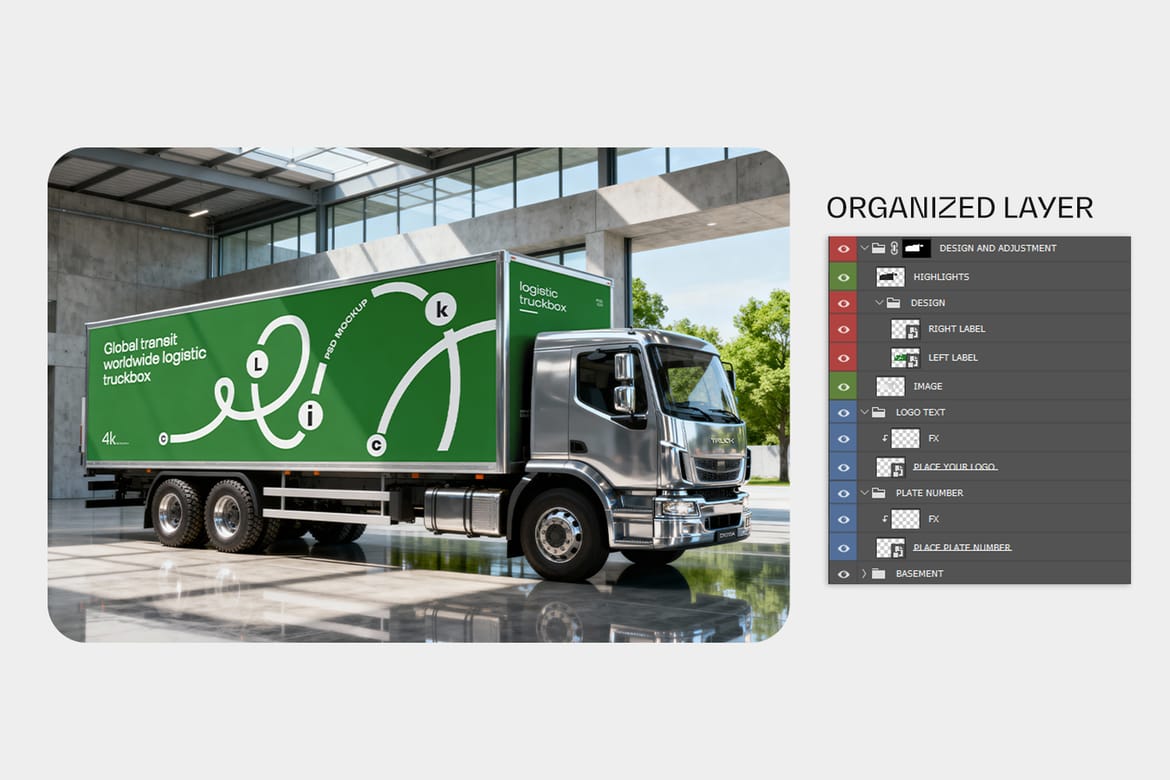 Box Truck Branding Mockup