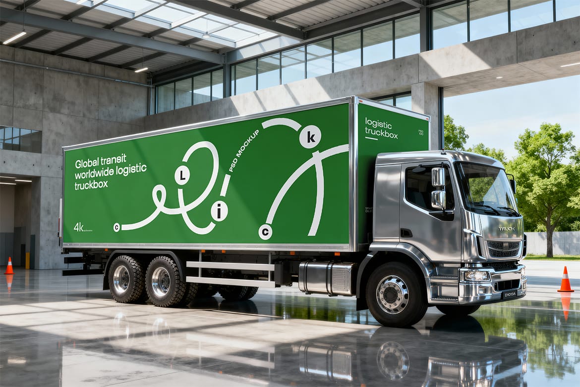 Box Truck Branding Mockup