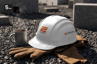 Modern Construction Helmet Mockup