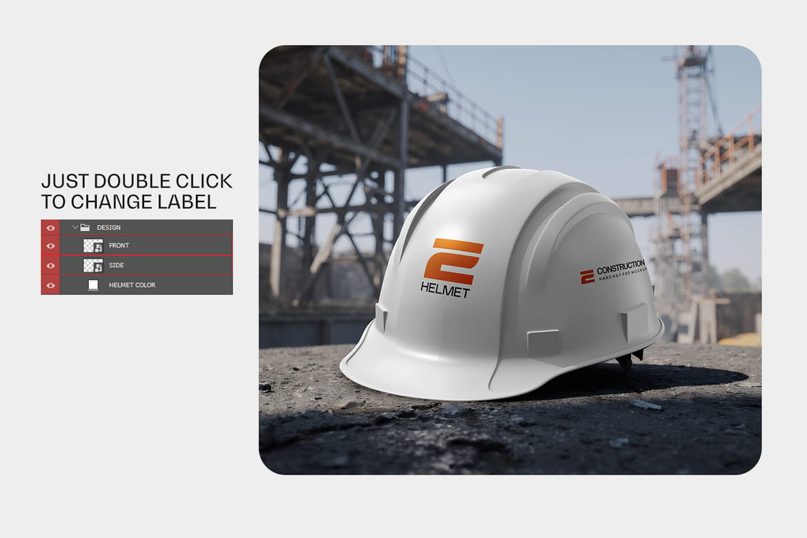 Modern Construction Helmet Mockup