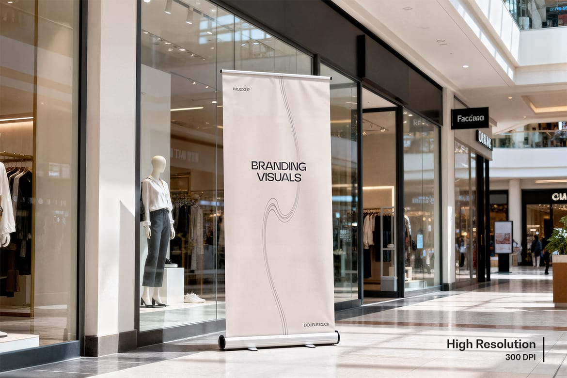 High Resolution Roll Up Banner Mockup