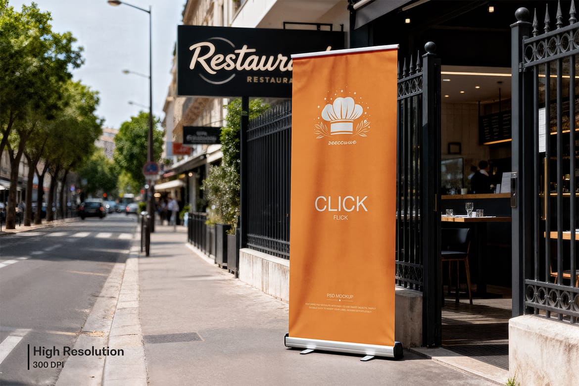 High Resolution Roll Up Banner Mockup