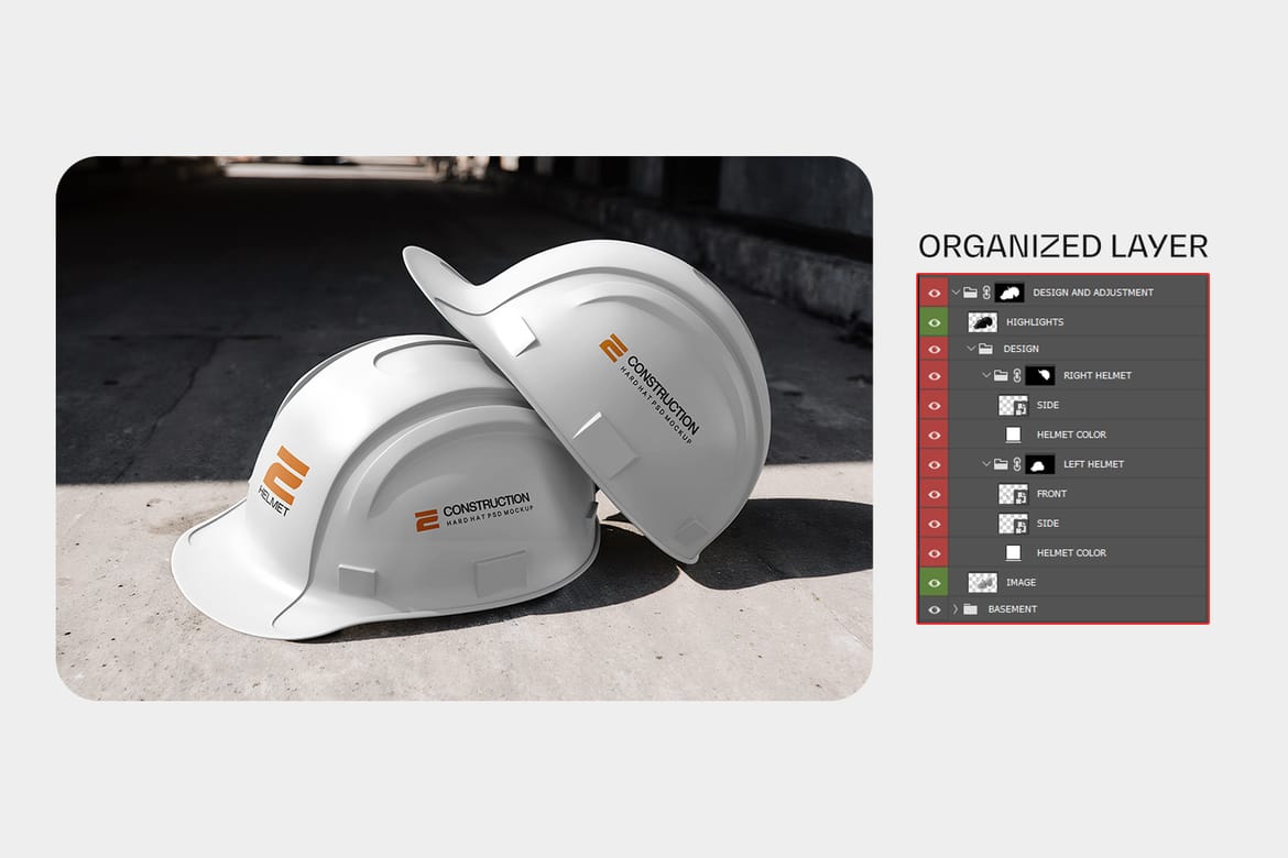 Modern Construction Helmet Mockup