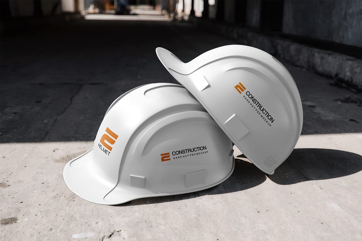 Modern Construction Helmet Mockup