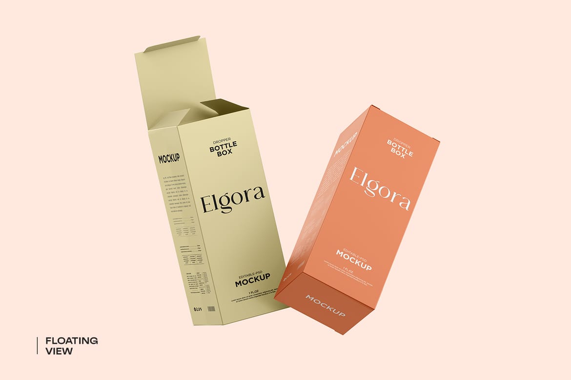 Cosmetic Dropper Bottle with Box Mockup