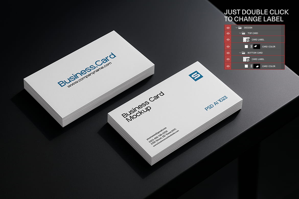 Elegant Business Card Mockup PSD