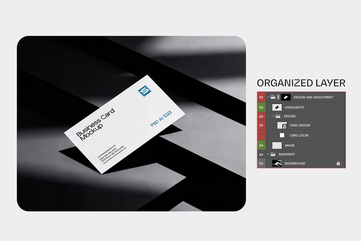 Elegant Business Card Mockup PSD