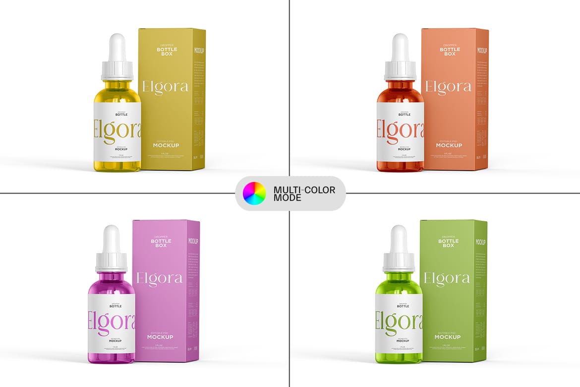 Cosmetic Dropper Bottle with Box Mockup