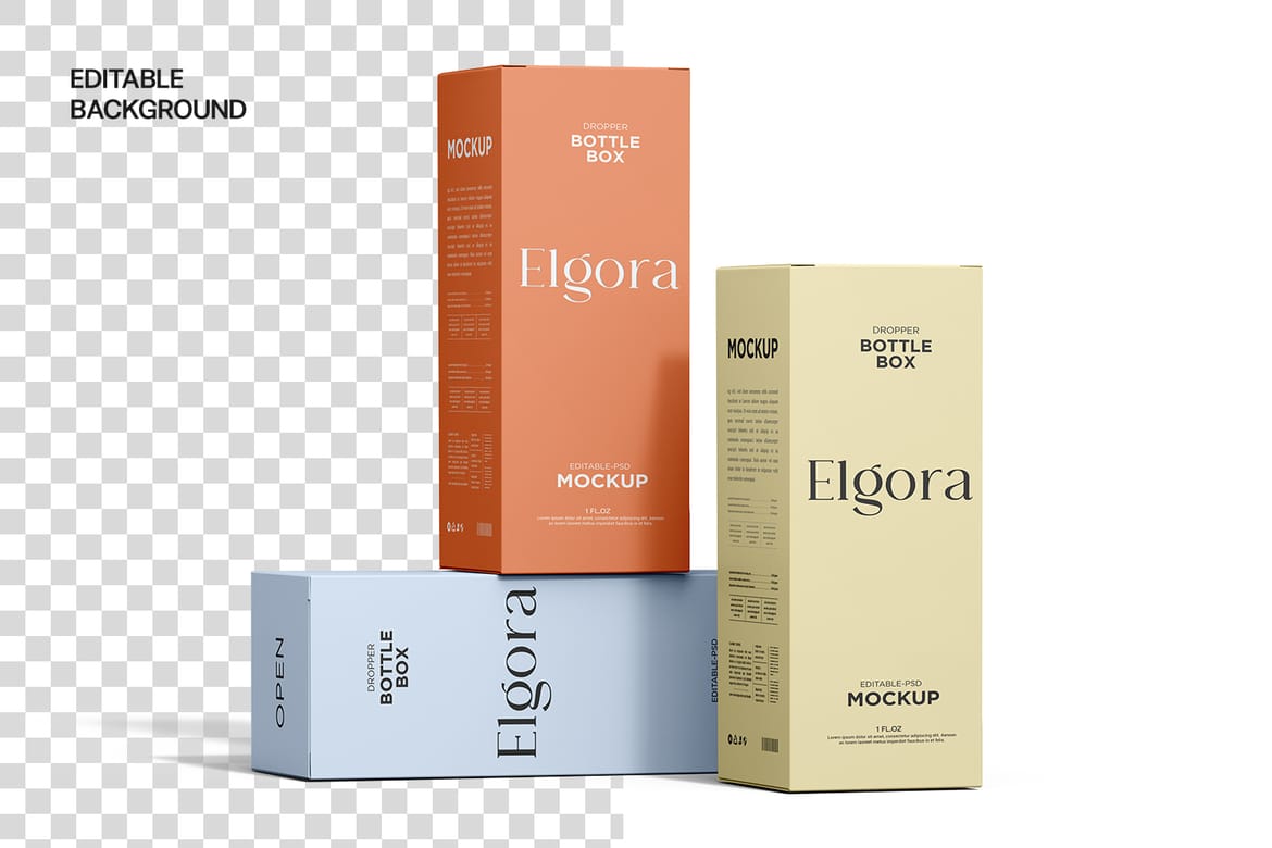 Cosmetic Dropper Bottle with Box Mockup