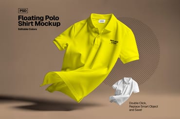 Floating Polo Shirt Mockup – Clean Studio Edition