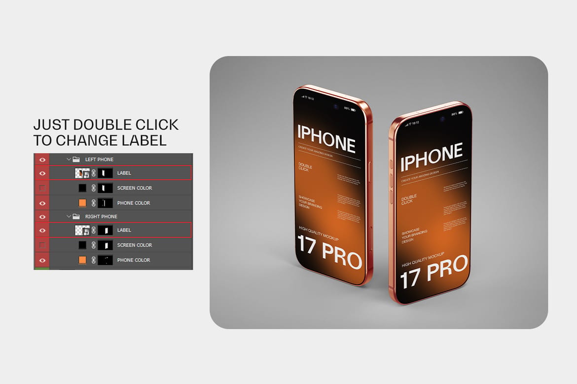 iPhone 17 Pro Mockup On Gradient Background