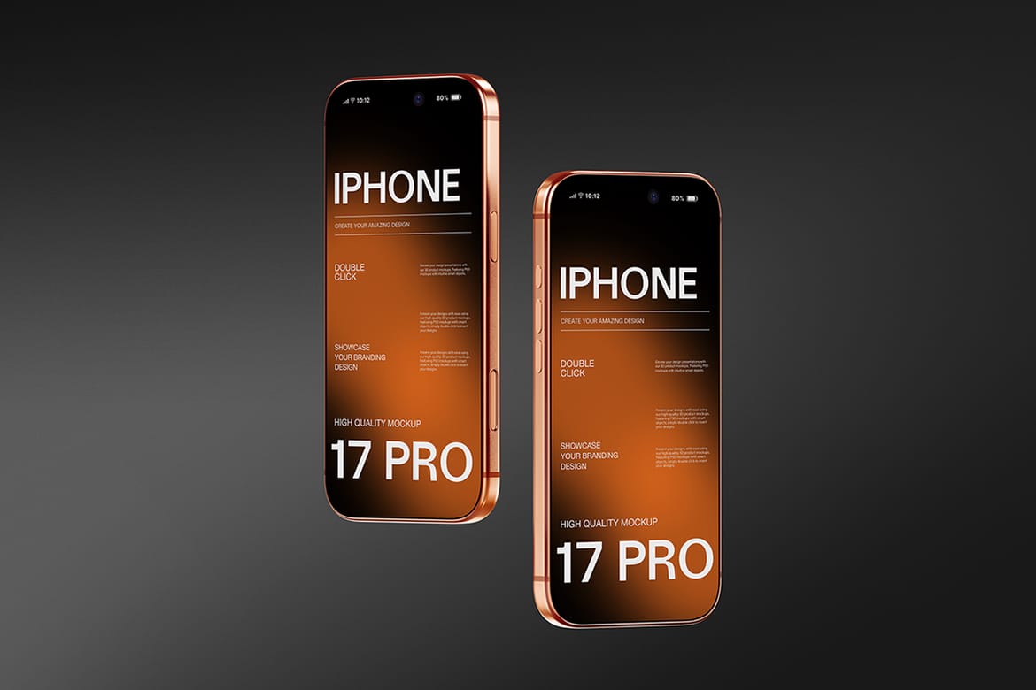 iPhone 17 Pro Mockup On Gradient Background