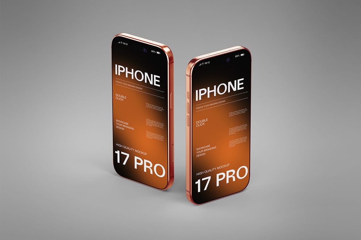 iPhone 17 Pro Mockup On Gradient Background