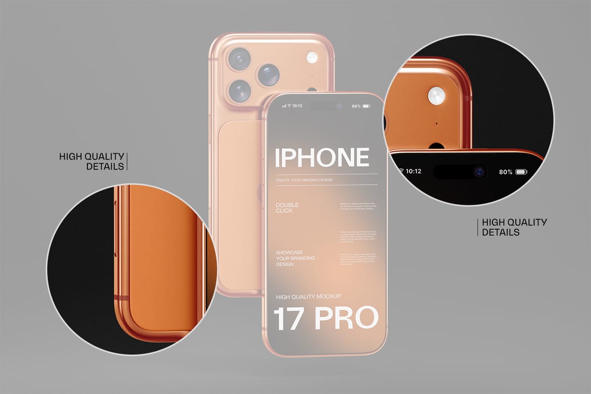 iPhone 17 Pro Mockup On Gradient Background