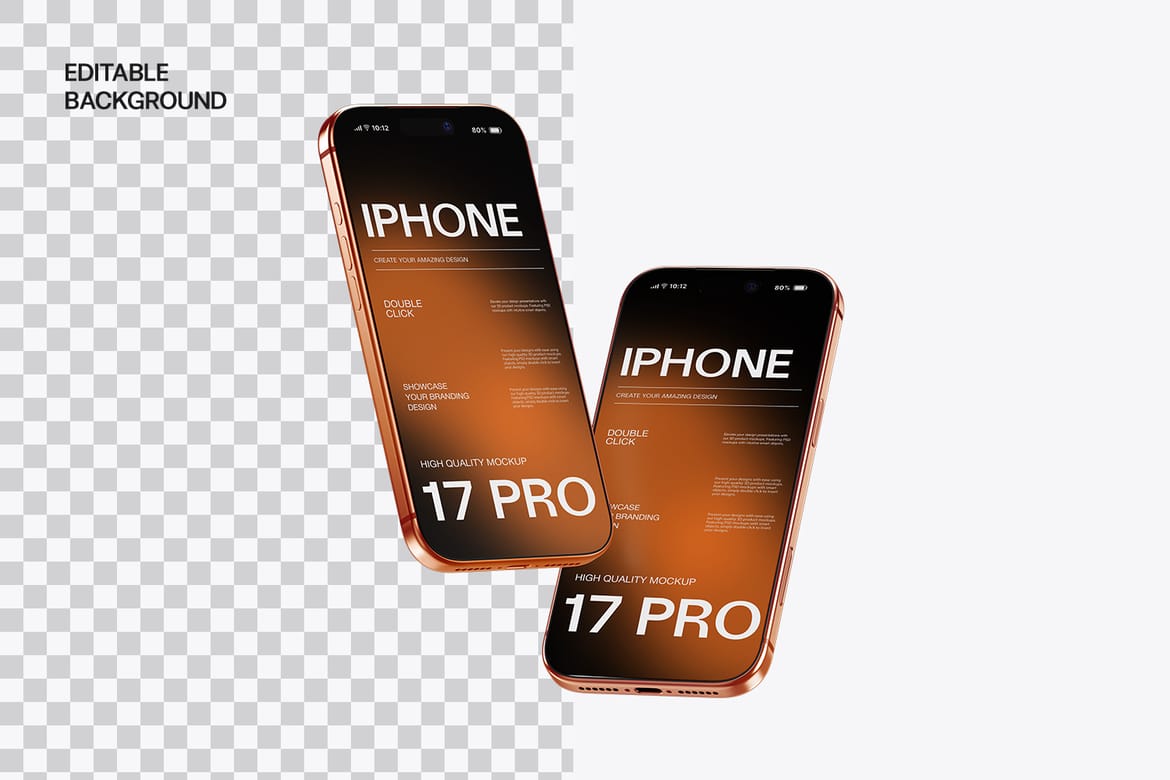 iPhone 17 Pro Mockup On Gradient Background